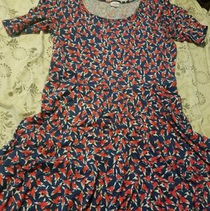 Lularoe bird print Nicole dress